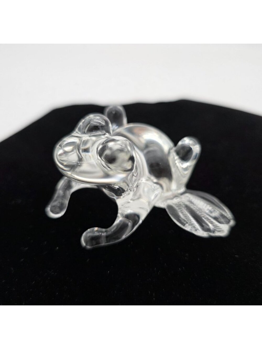 Handblown Frog Figurine Crystal Clear Small 3"